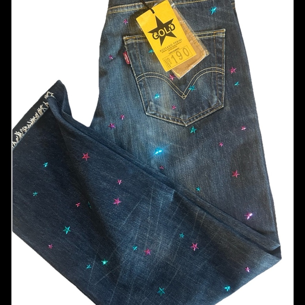 Rossano Perini jeans Levi Collab Limited Edition Gold collection In Italy NEW